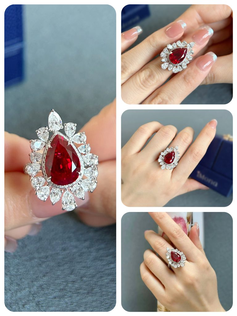pear shaped Lab Ruby engagement ring 2 pear shaped Lab Ruby engagement ring
