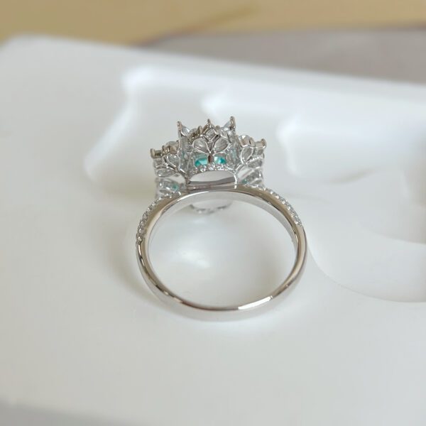 18K Artificial  Cushion-Cut Paraiba Ring - Image 6