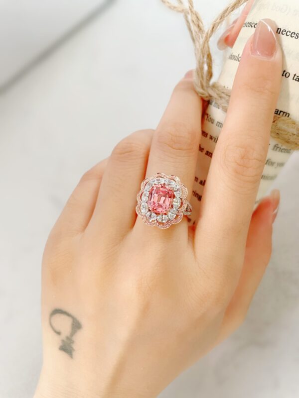 Sweet 18K Gold Day Outstanding Lab Grown Papalacha Ring - Image 5