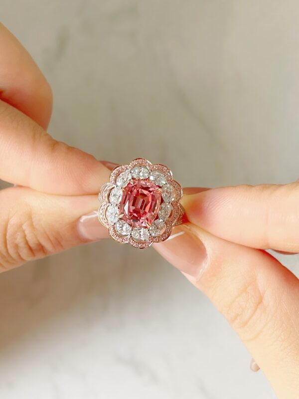 Sweet 18K Gold Day Outstanding Lab Grown Papalacha Ring - Image 3