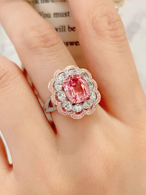 Sweet 18K Gold Day Outstanding Lab Grown Papalacha Ring - Image 2