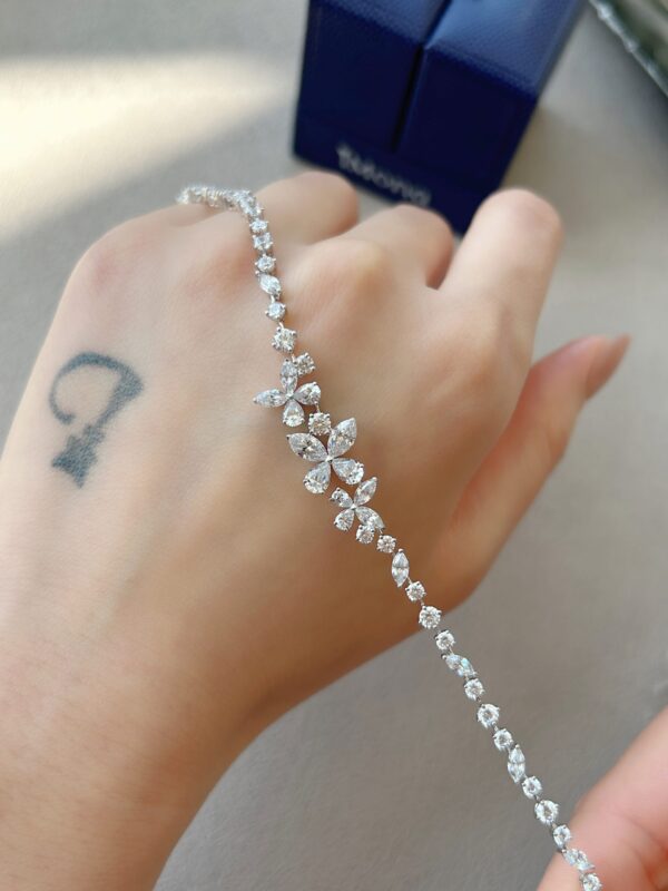 18K Gold Lab Grown Diamond Butterfly Bracelet - Image 6