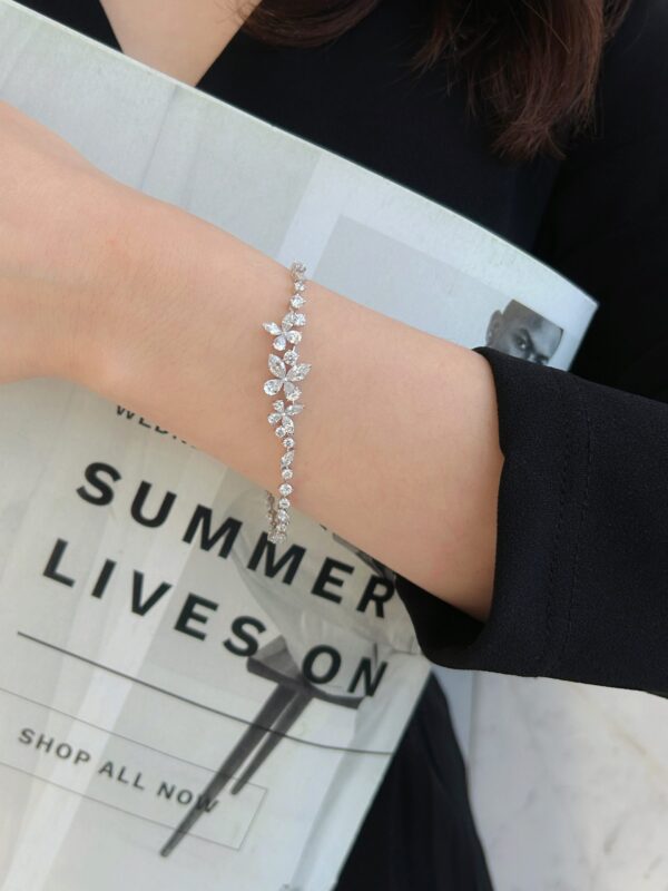 18K Gold Lab Grown Diamond Butterfly Bracelet - Image 7
