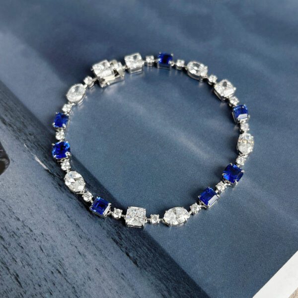 18K Gold White Gold And Sapphire Bracelet - Image 7