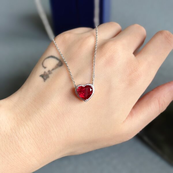 Guardian Of Love, 18 K Lab Grown Nurtured Ruby Necklace - Image 3
