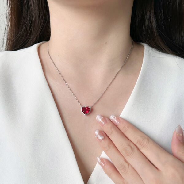 Guardian Of Love, 18 K Lab Grown Nurtured Ruby Necklace - Image 5