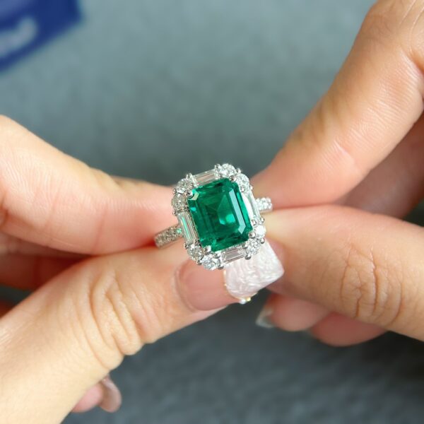 The Forest Is Calling, 18K Lab Grown Emerald Cut  Ring