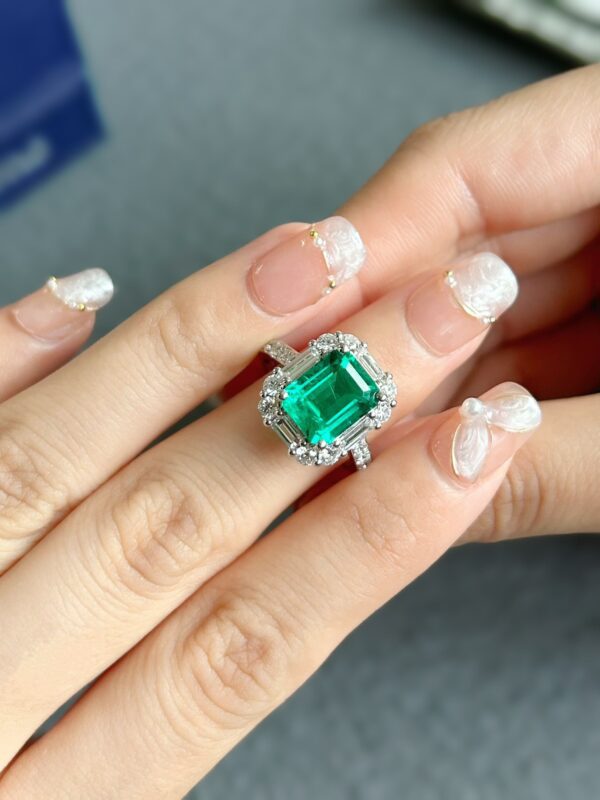 The Forest Is Calling, 18K Lab Grown Emerald Cut  Ring - Image 3