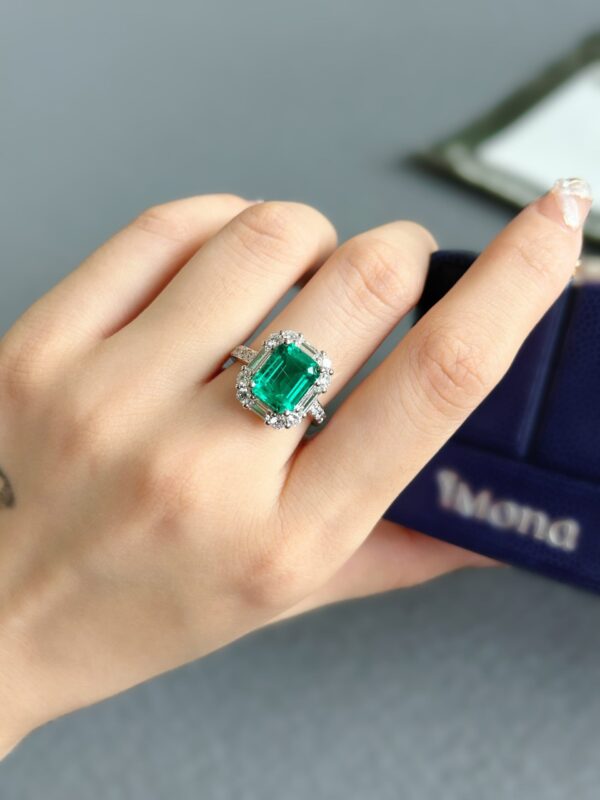 The Forest Is Calling, 18K Lab Grown Emerald Cut  Ring - Image 4