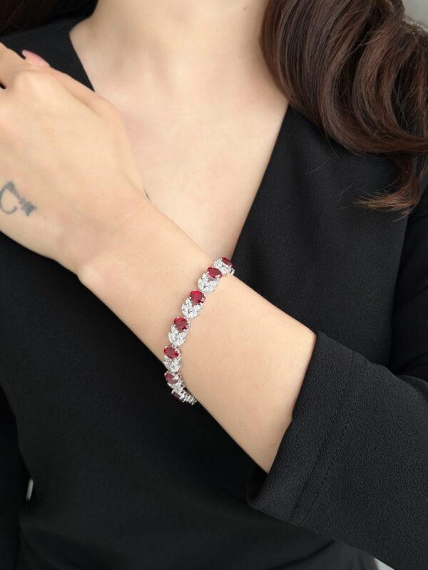 Strewn at Random Feeling 18K Lab Grown Ruby and Lab Grown Diamond Bracelet - Image 6