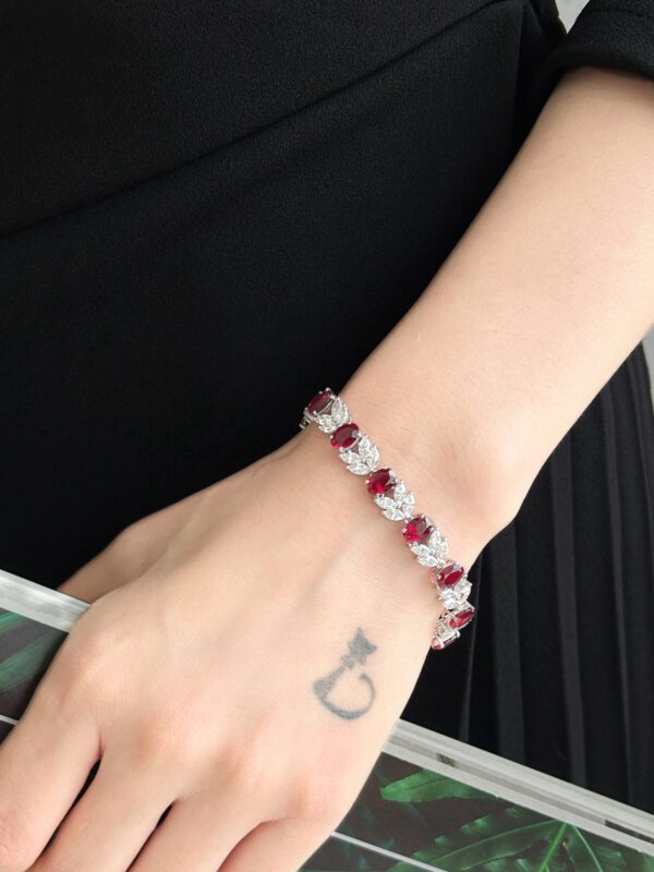 Strewn at Random Feeling 18K Lab Grown Ruby and Lab Grown Diamond Bracelet - Image 5