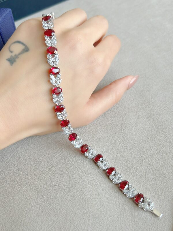 Strewn at Random Feeling 18K Lab Grown Ruby and Lab Grown Diamond Bracelet - Image 4