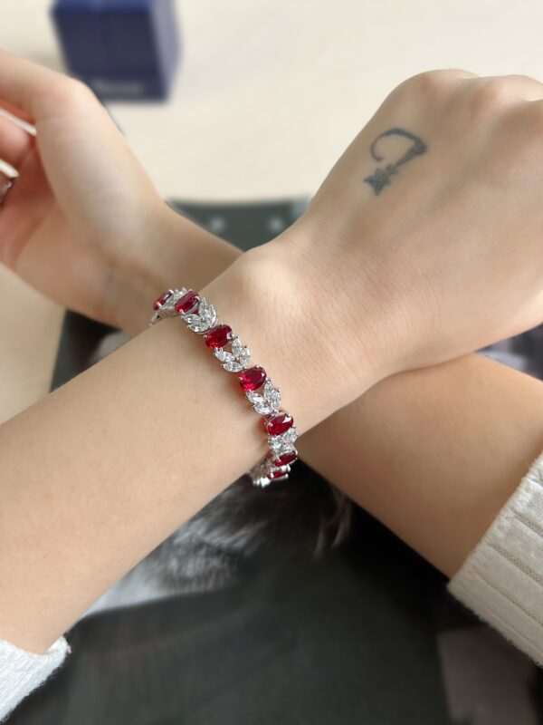 Strewn at Random Feeling 18K Lab Grown Ruby and Lab Grown Diamond Bracelet - Image 7